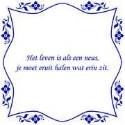 Tegelsticker met spreuk bloem 