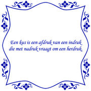 Tegelsticker met spreuk bloem 
