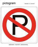 Pictogram sticker Verboden te parkeren (10x10cm)