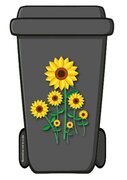 containersticker zonnebloem bloem