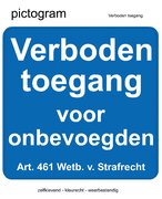 Pictogram sticker Verboden toegang voor onbevoegden. (10x10cm)