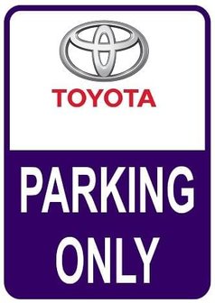 Sticker parking only Toyota