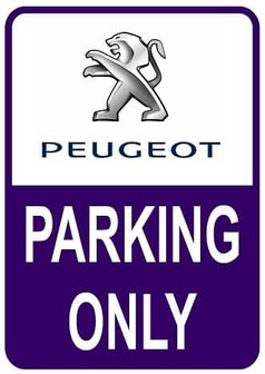 Sticker parking only Peugeot