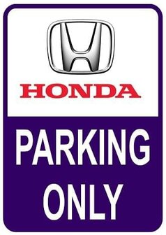 Sticker parking only Honda