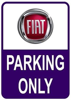 Sticker parking only Fiat