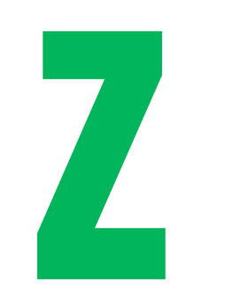 Letter Z 10cm groen