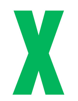 Letter X 10cm groen