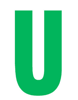 Letter U 10cm groen