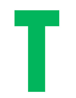 Letter T 10cm groen