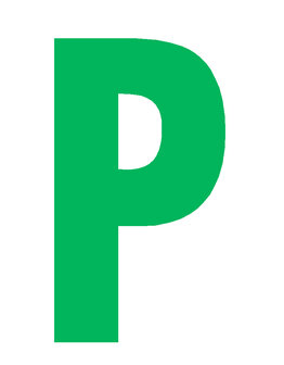 Letter P 10cm groen