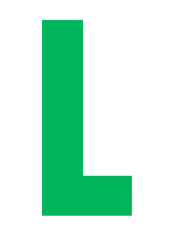 Letter L 10cm groen