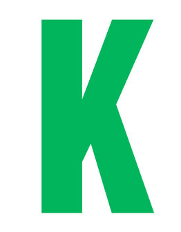 Letter K 10cm groen