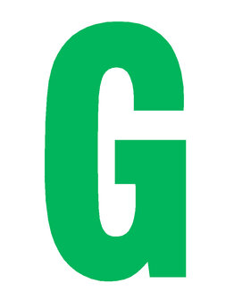 Letter G 10cm groen