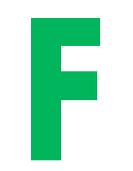 Letter F 10cm groen