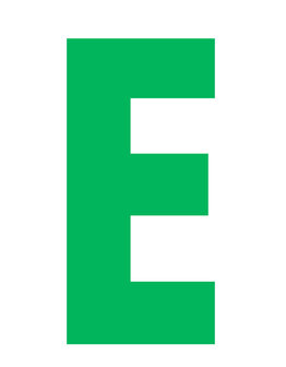 Letter E 10cm groen
