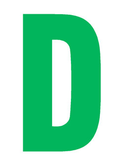 Letter D 10cm groen