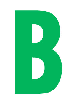 Letter B 10cm groen