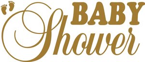 Tekststicker Babyshower goud 25x60 cm