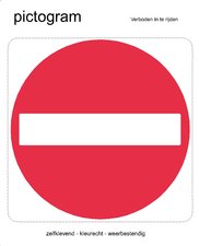 Pictogram sticker Verboden in te rijden (10x10cm)
