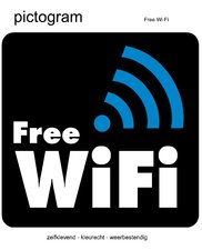 Pictogram sticker Free WiFi (10x10cm)