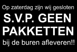Pictogram sticker niet bij de buren afleveren (21x21 cm)