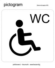 Pictogram sticker Invaliden toilet (10x10cm)