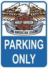 Sticker parking only Harley