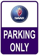 Sticker parking only Saab