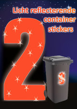 Containersticker huisnummersticker fluor oranje 16,5cm