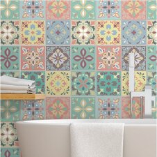 Spaanse Tegelstickers pastel Marbella 24 stuks (15x15 cm)