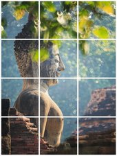 Foto tegelsticker 15x15 'Boeddha in de natuur' 60x45 cm hxb