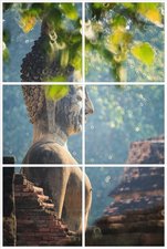 Foto tegelsticker 15x15 'Boeddha in de natuur' 45x30 cm hxb