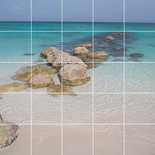 Foto tegelsticker 15x15 'Caribische zee' 75x75 cm hxb