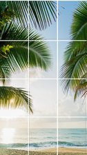 Foto tegelsticker 20x15 Strand met palmbomen 80x45 cm hxb