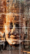 Foto tegelsticker 20x15 Boeddha Bayon 80x45 cm hxb
