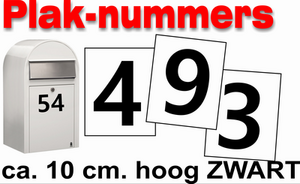 XL huisnummer/container stickers Zwart 20CM