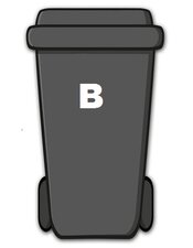 Containersticker huisnummer B wit (10cm)