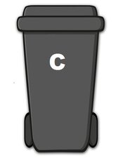 Containersticker huisnummer C wit (10cm)