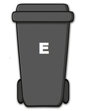 Containersticker huisnummer E wit (10cm)