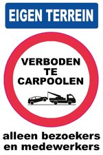 XL Pictogram sticker Verboden te carpoolen (19.5x28.5cm)
