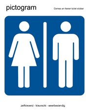Pictogram sticker Dames en heren toilet (10x10cm)
