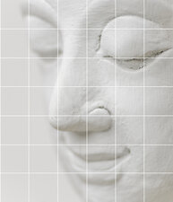 Foto tegelsticker 15x15 'Boeddha wit' 105x90 cm hxb