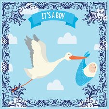 Tegelsticker It's a boy sierlijk 15x15cm