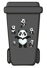 Containerstickers panda beertjes