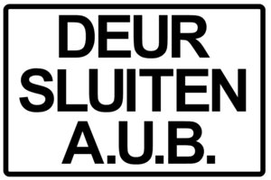 XL Sticker Deur sluiten A.U.B.