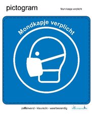 Pictogram sticker Mondkapje verplicht (10x10cm)