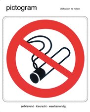 Pictogram sticker Verboden te roken (10x10cm)