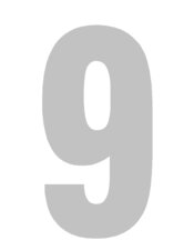 Plakcijfer grijs 10cm: 9