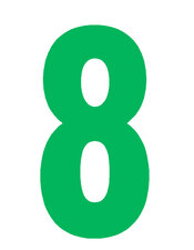 Plakcijfer groen 10cm: 8