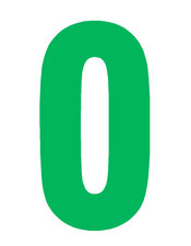 Plakcijfer groen 10cm: 0